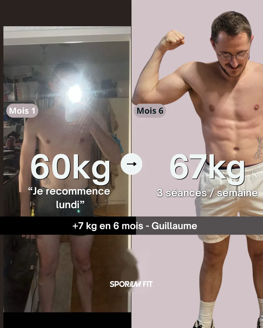 Adhérent : +7 kg en 6 mois avec 3 séances par semaine